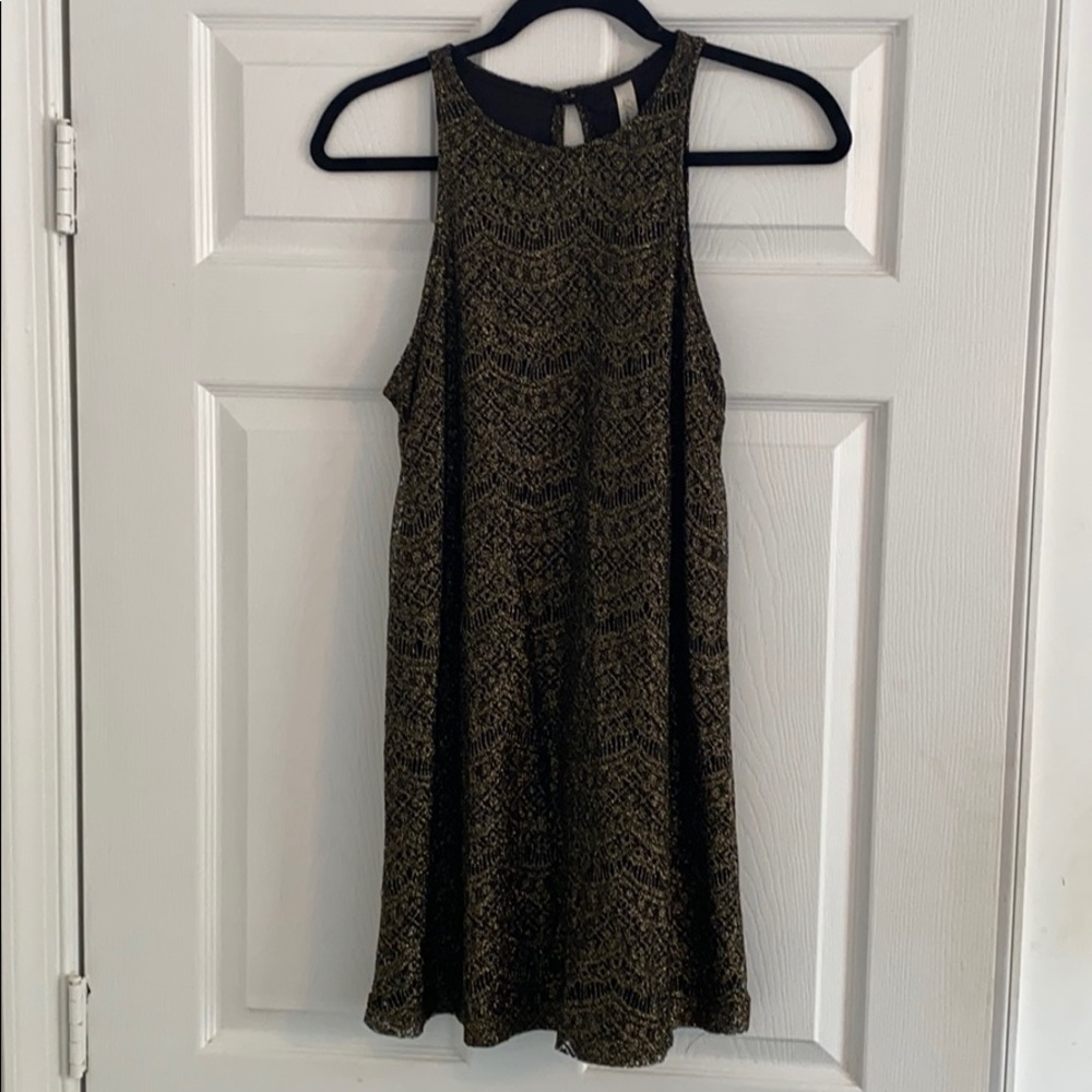 Gold glitter mini dresss